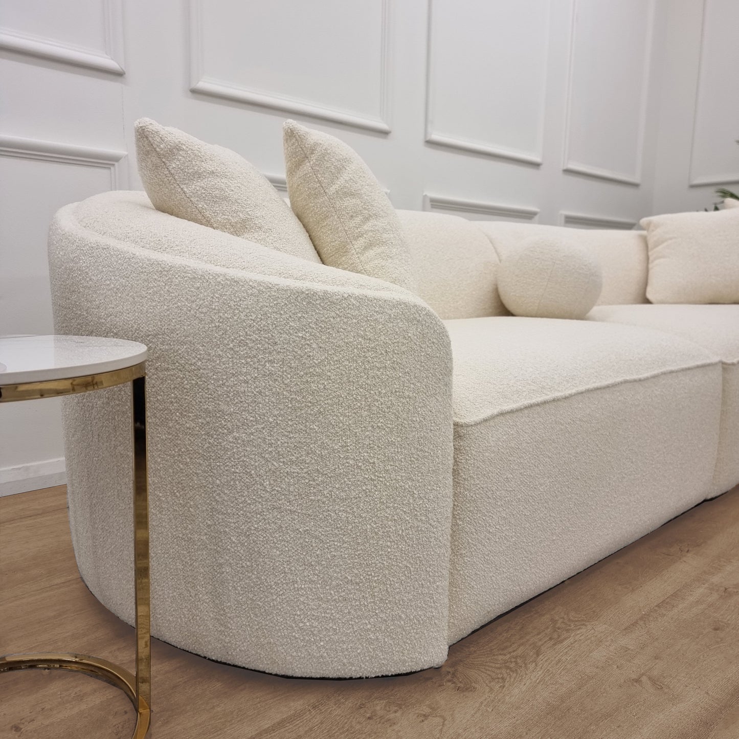 Ivory Boucle sofa Large