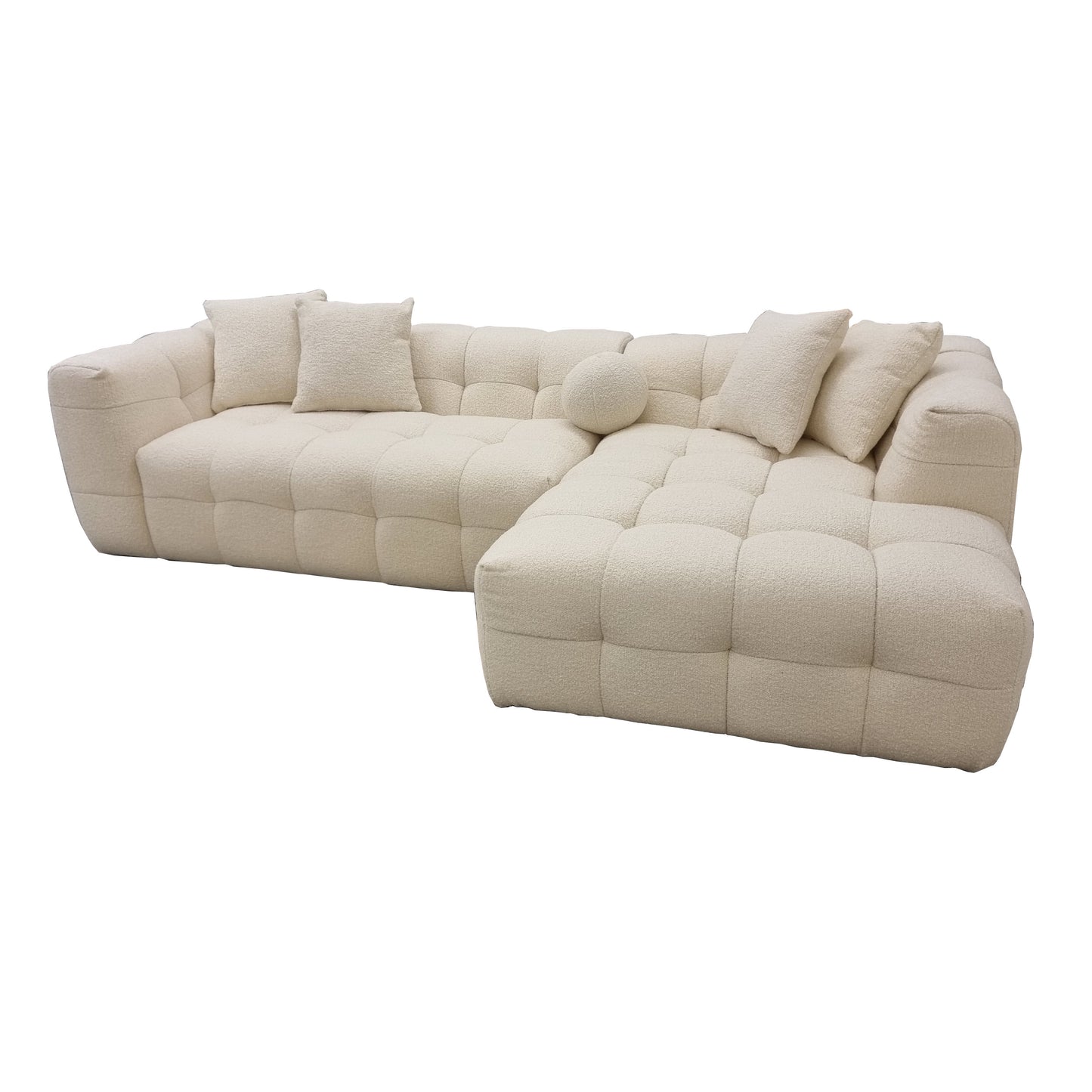 Ivory Boucle Bubble Corner Sofa