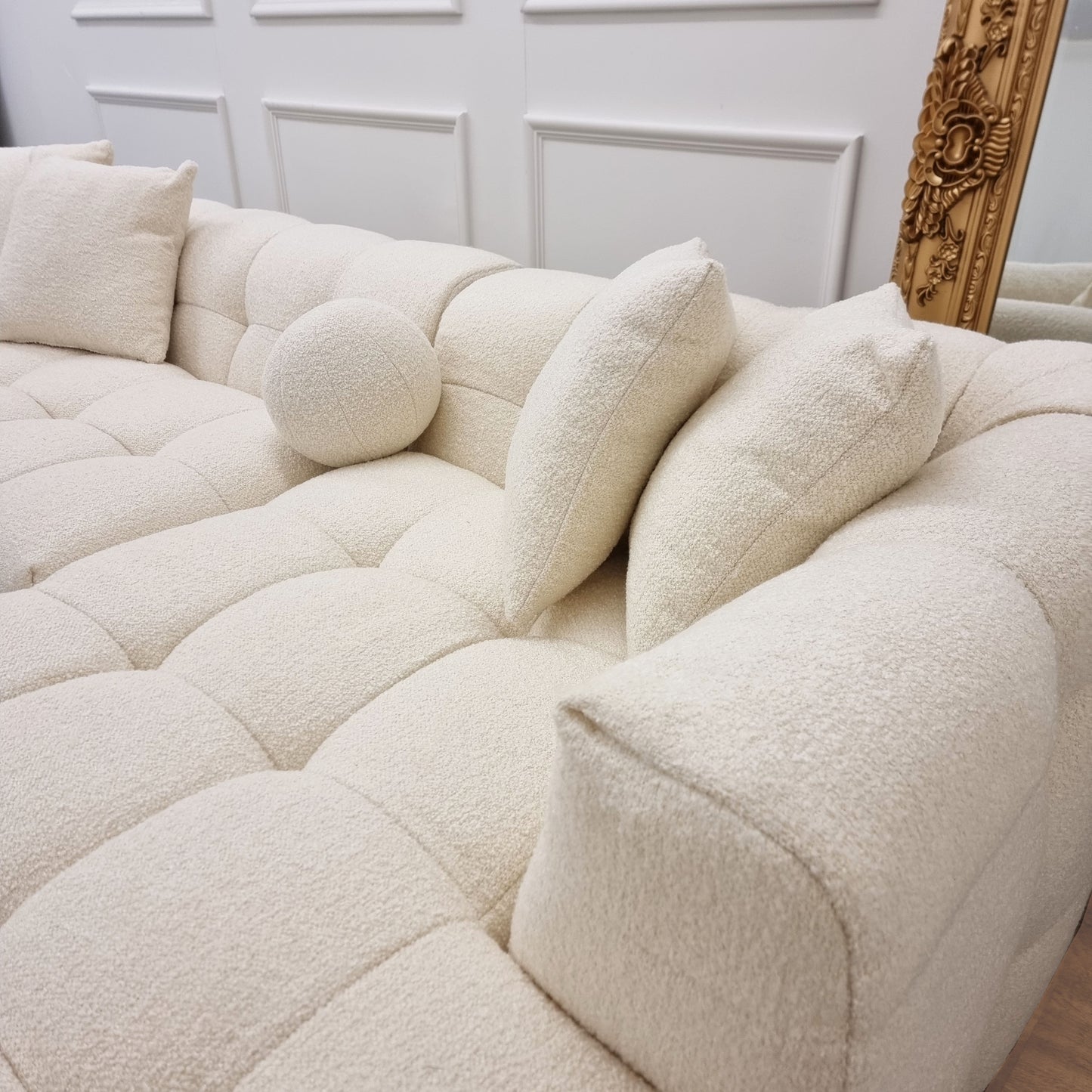 Ivory Boucle Bubble Corner Sofa