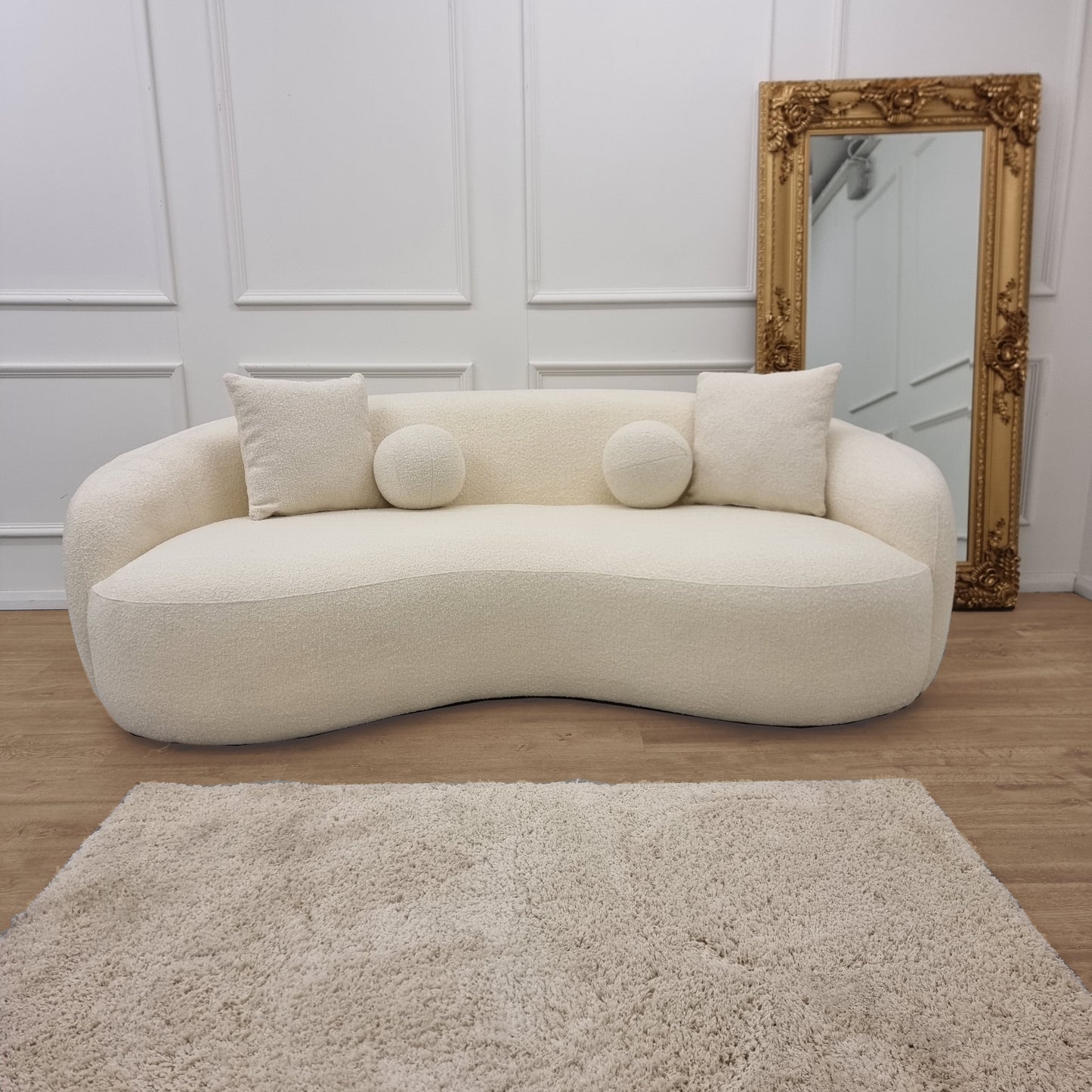 Ivory Boucle Sofa