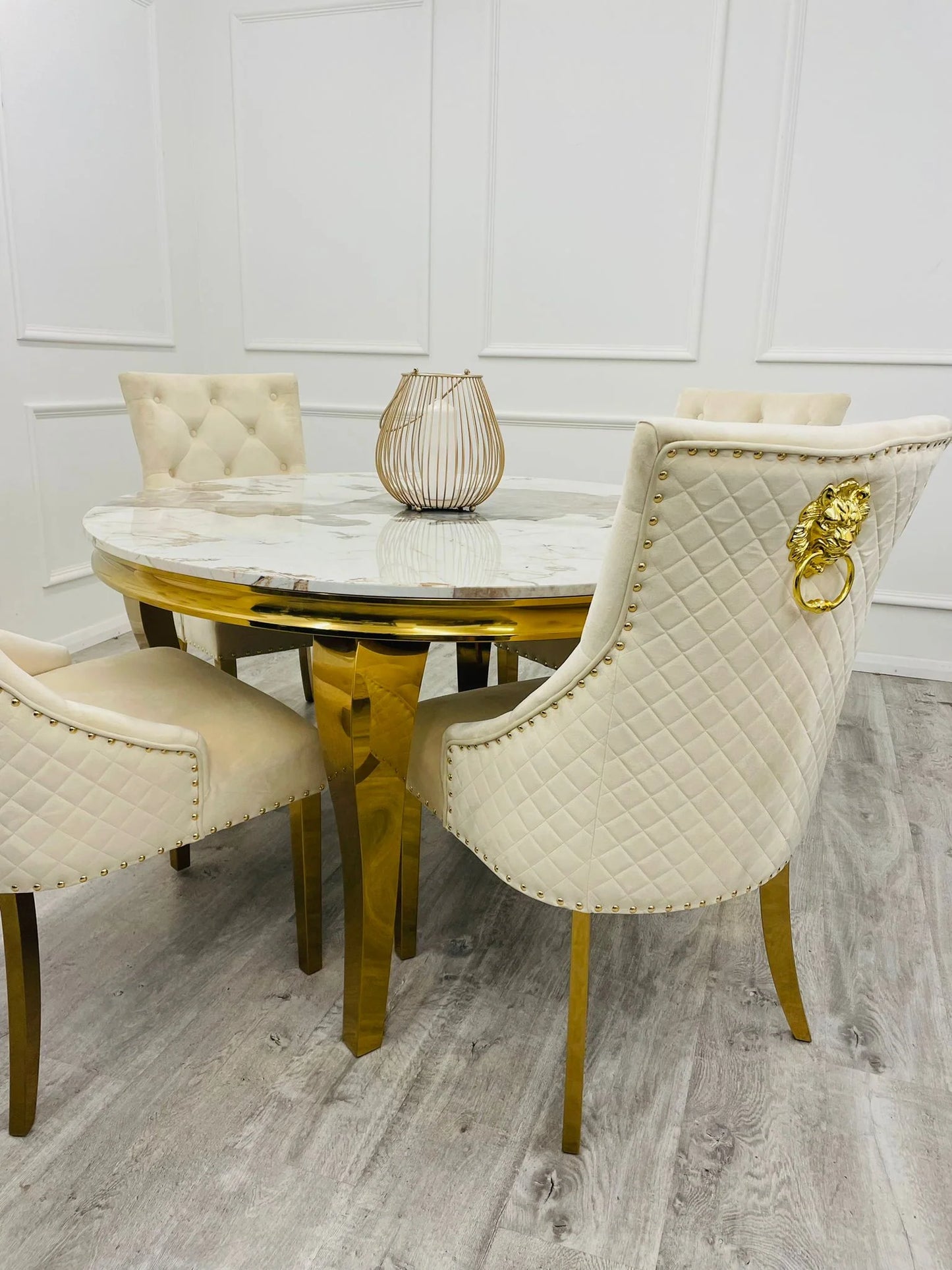 Louis Gold Round Dining Table