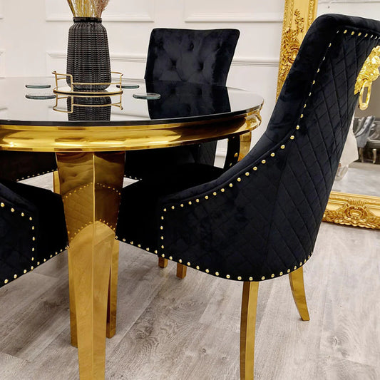 Louis Gold Round Dining Table