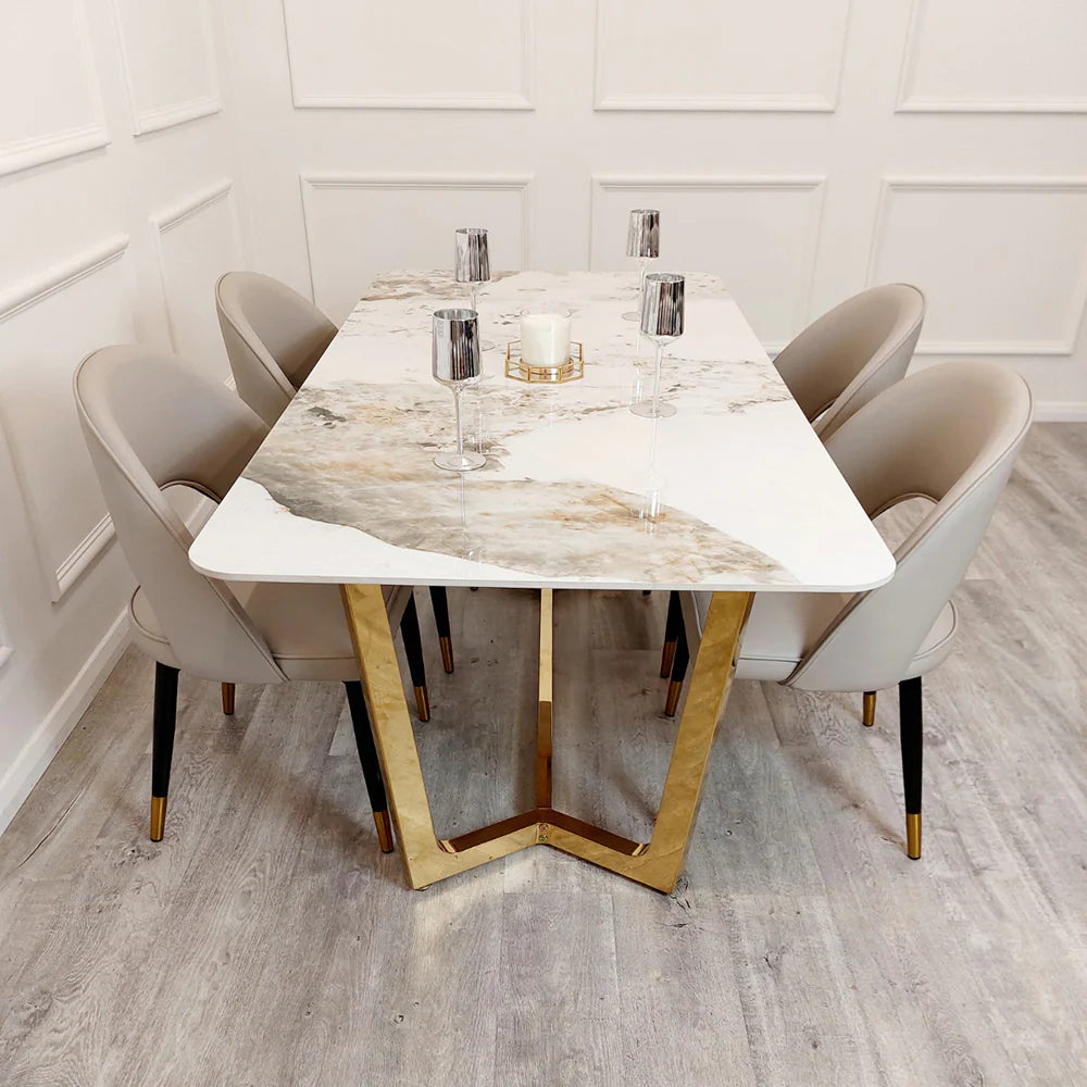 Lucien Gold Dining Table