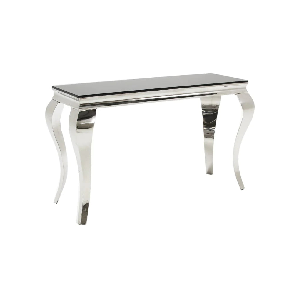 Louis Chrome Console Table with Stone Top