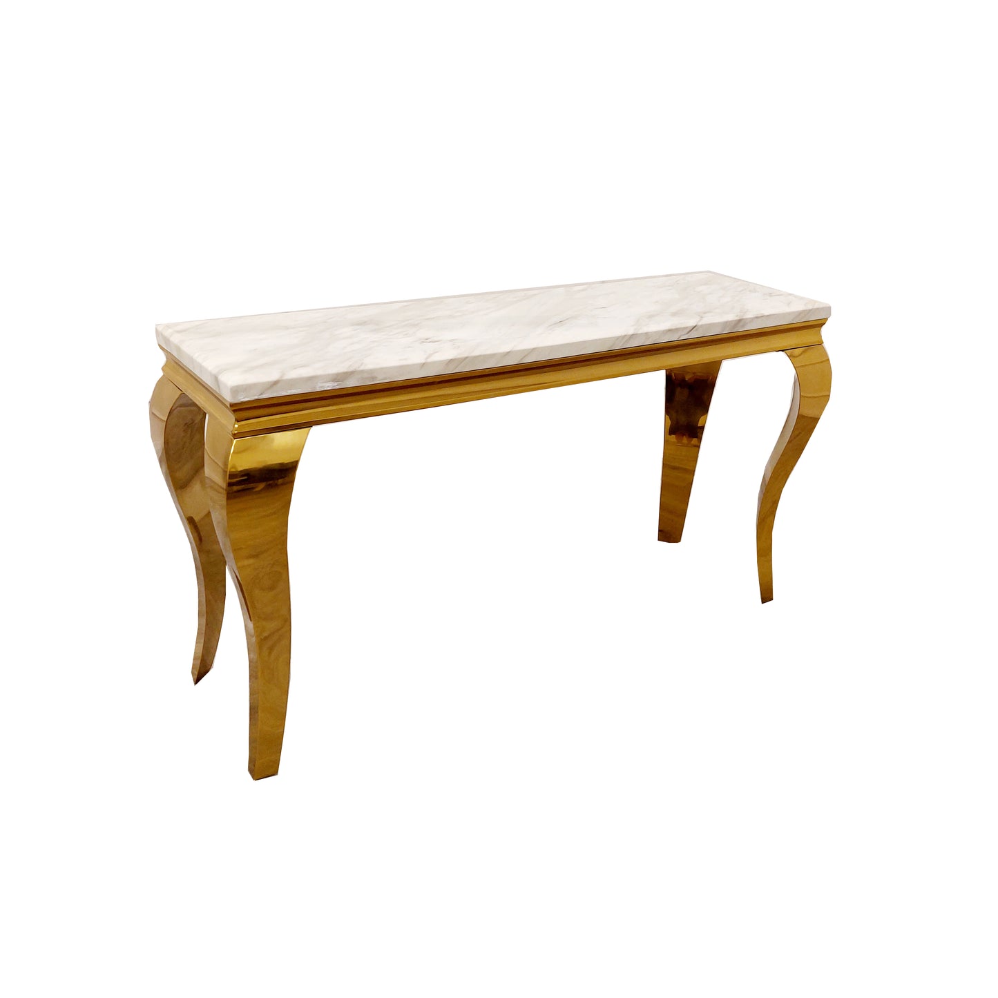 Louis Gold Console Table with Stone top