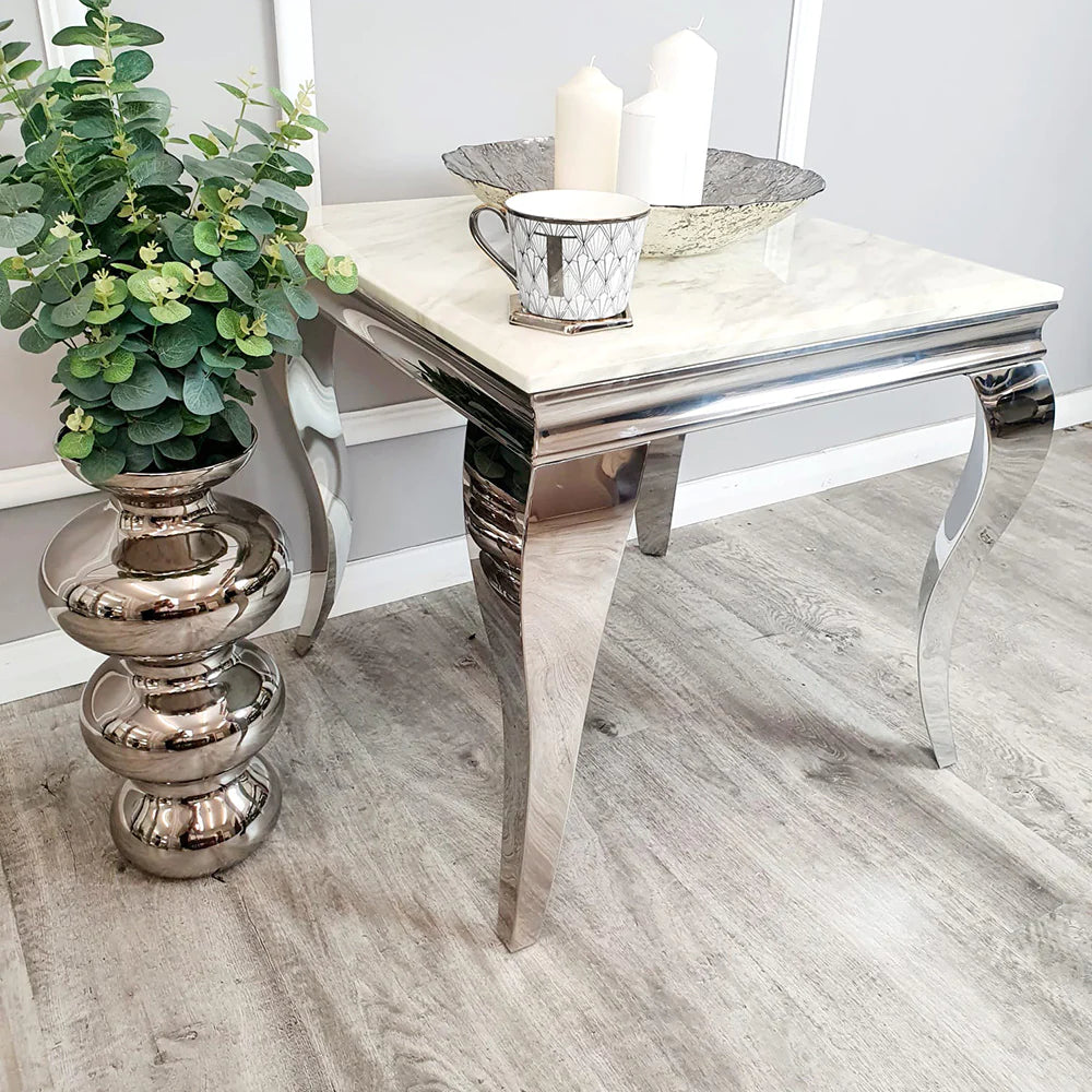 Louis Chrome Lamp Table